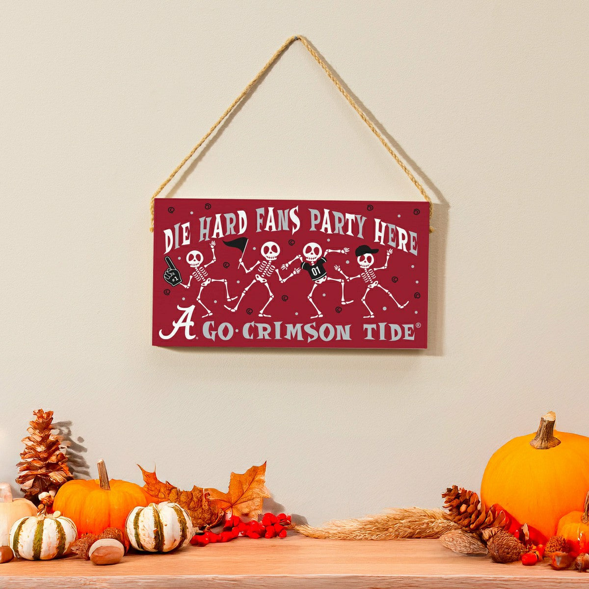 University of Alabama Halloween Wood Wall Sign, 6x11, Collegiate, Home