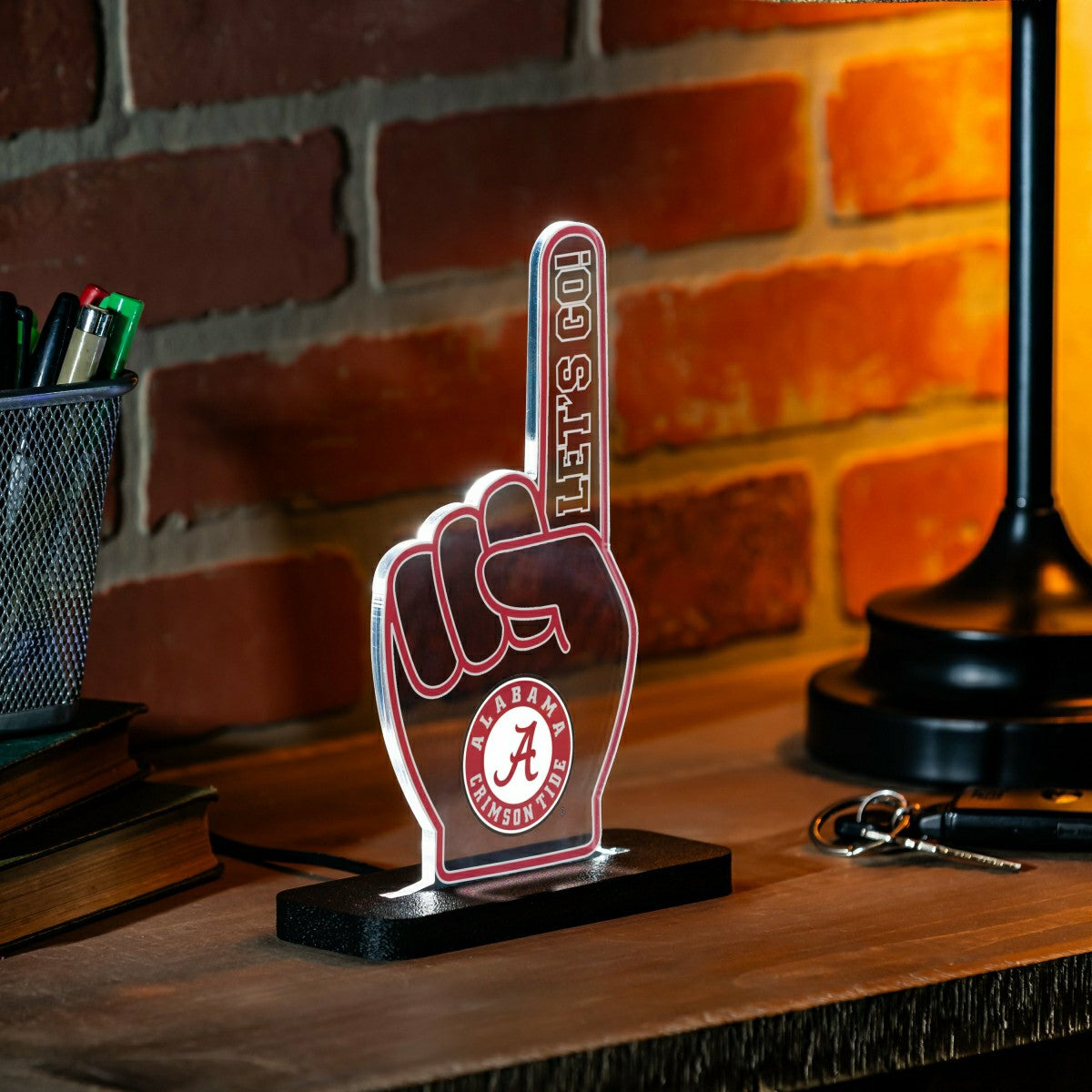 University of Alabama College Foam Finger Desklite LED Decor, Collegiate, Home