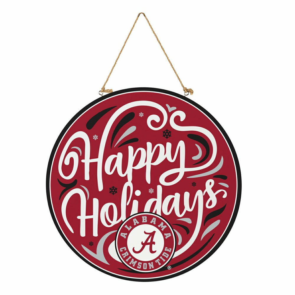 University of Alabama Holiday Round Door Décor with Hanging Rope, 18x1, Collegiate, Home