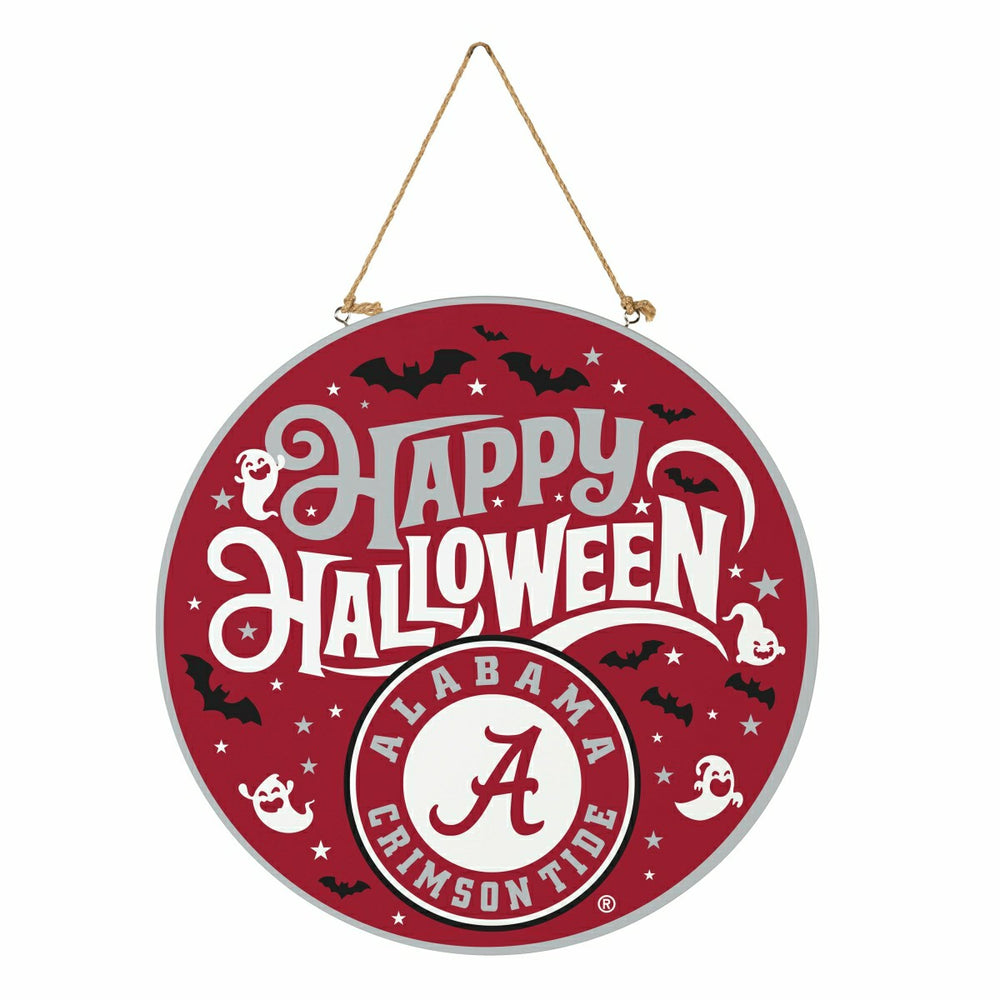 University of Alabama Halloween Round Door Décor with Hanging Rope, 18, Collegiate, Home