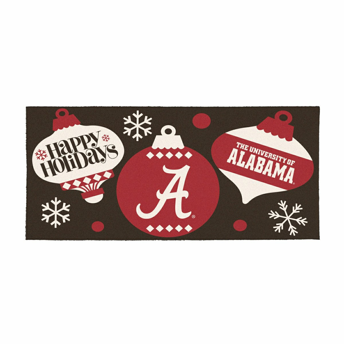 University of Alabama Holiday Flocked Coir Sassafras Switch Mat, 22"x1, Collegiate