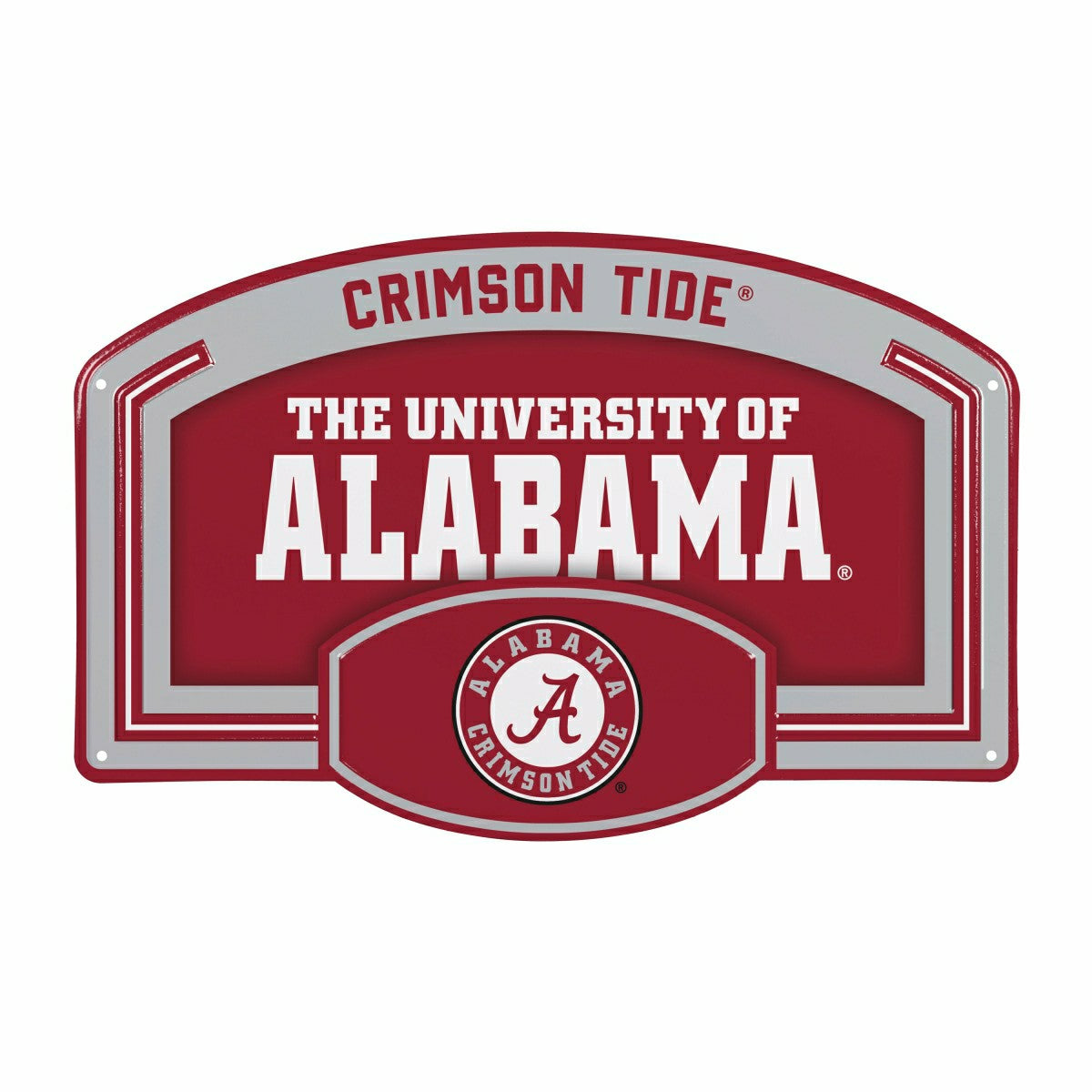 University of Alabama USA Embossed Steel Wall Sign, 11" x 17", Collegiate, Home