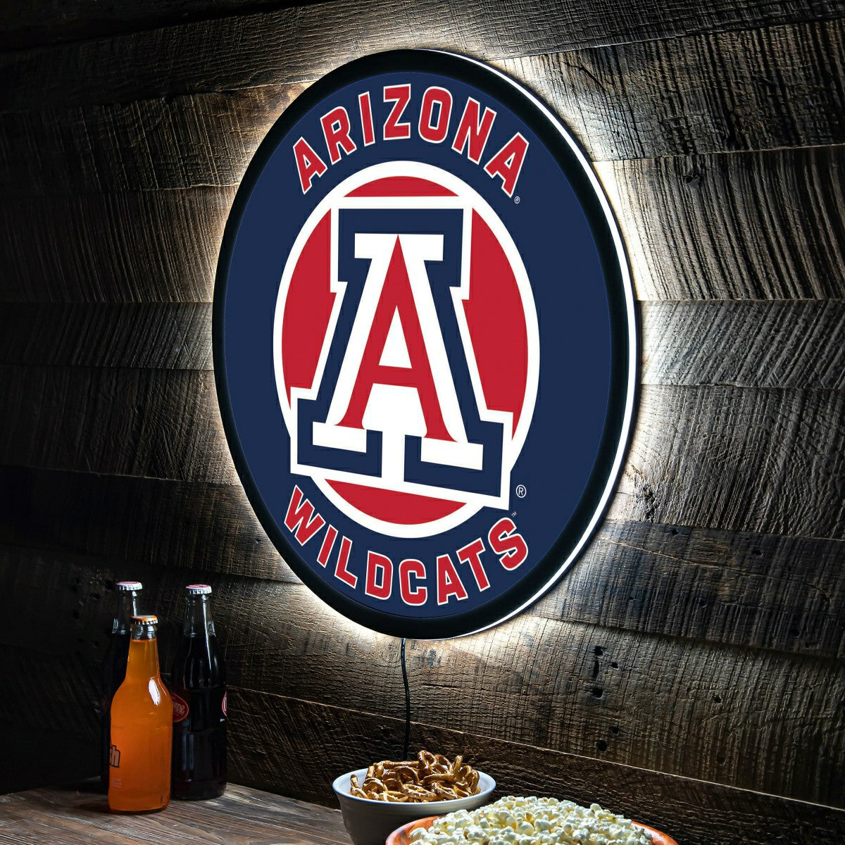 LED Wall Decor, Round, University of Arizona, Collegiate, Home