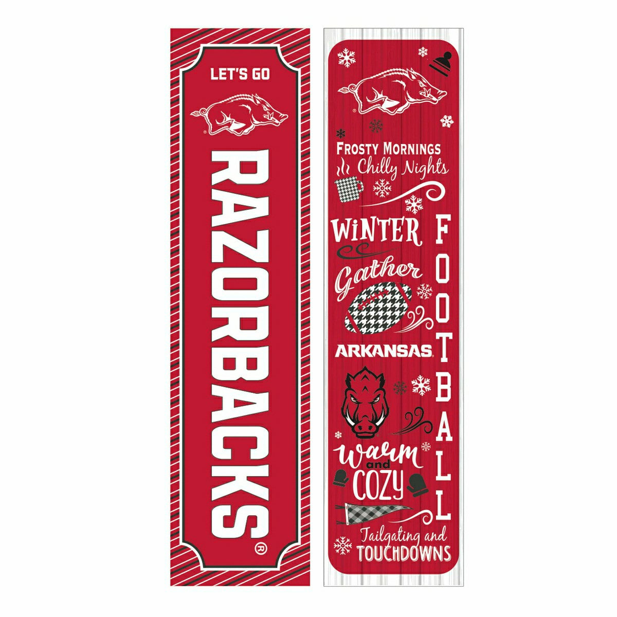 46" Double Sided Leaner, University of Arkansas, Winter Seasonal, Collegiate, Home