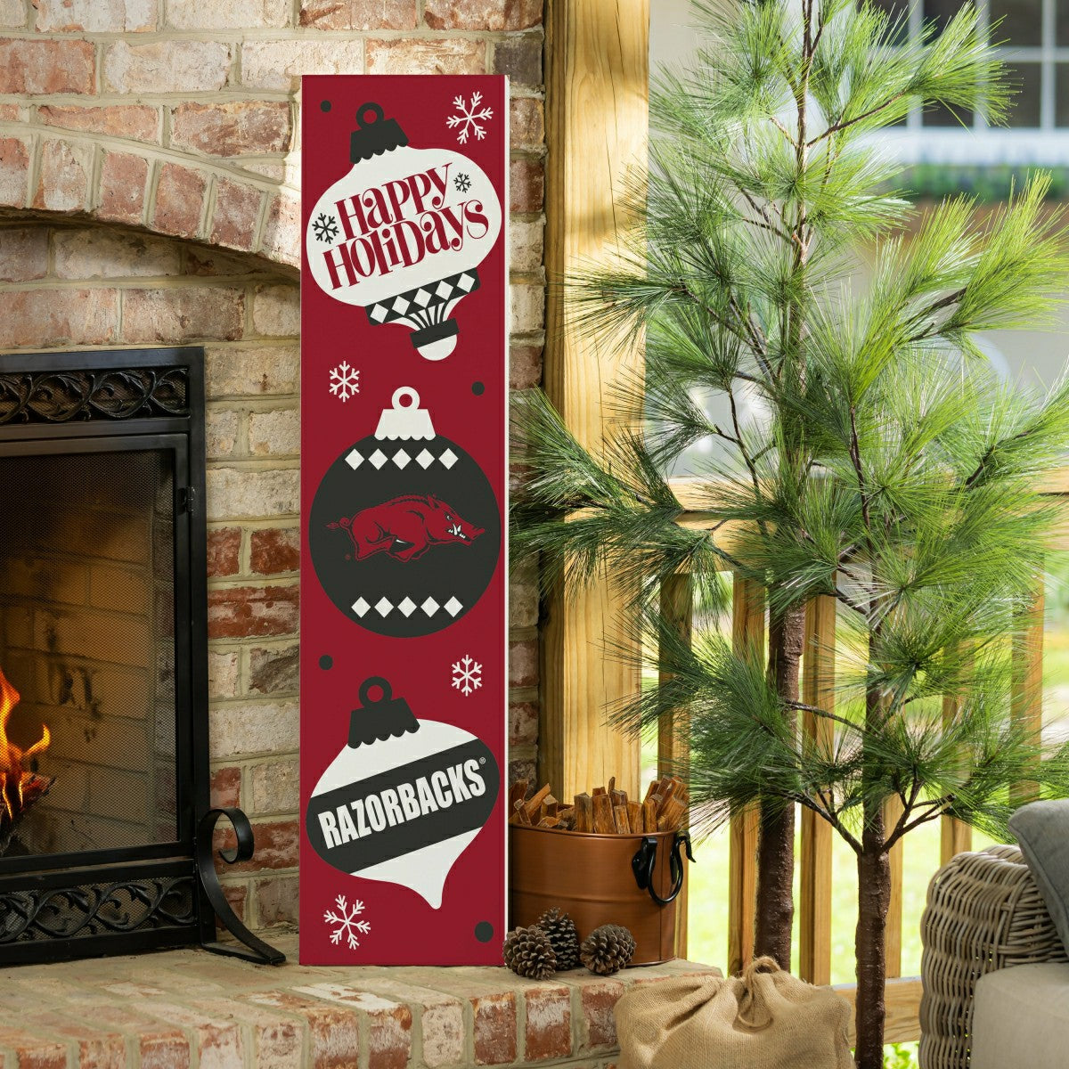47" Double Sided Leaner, University of Arkansas, Christmas, Collegiate, Home