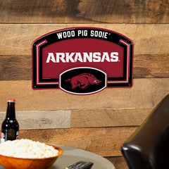 University of Arkansas USA Embossed Steel Wall Sign, 11" x 17", Collegiate, Home