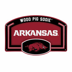 University of Arkansas USA Embossed Steel Wall Sign, 11" x 17", Collegiate, Home