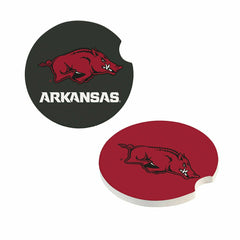 University of Arkansas Car Coaster Set, 2pc, Collegiate, Home
