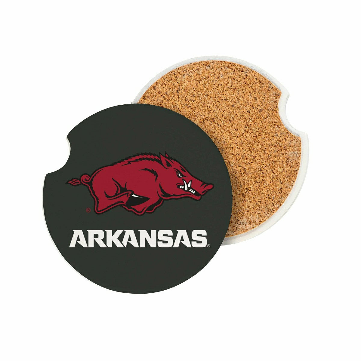 University of Arkansas Car Coaster Set, 2pc, Collegiate, Home