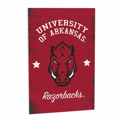 University of Arkansas Wood Wall Sign, 16x24, Collegiate, Home