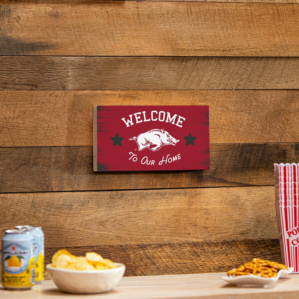 University of Arkansas Wood Wall Sign, 6x11, Collegiate, Home