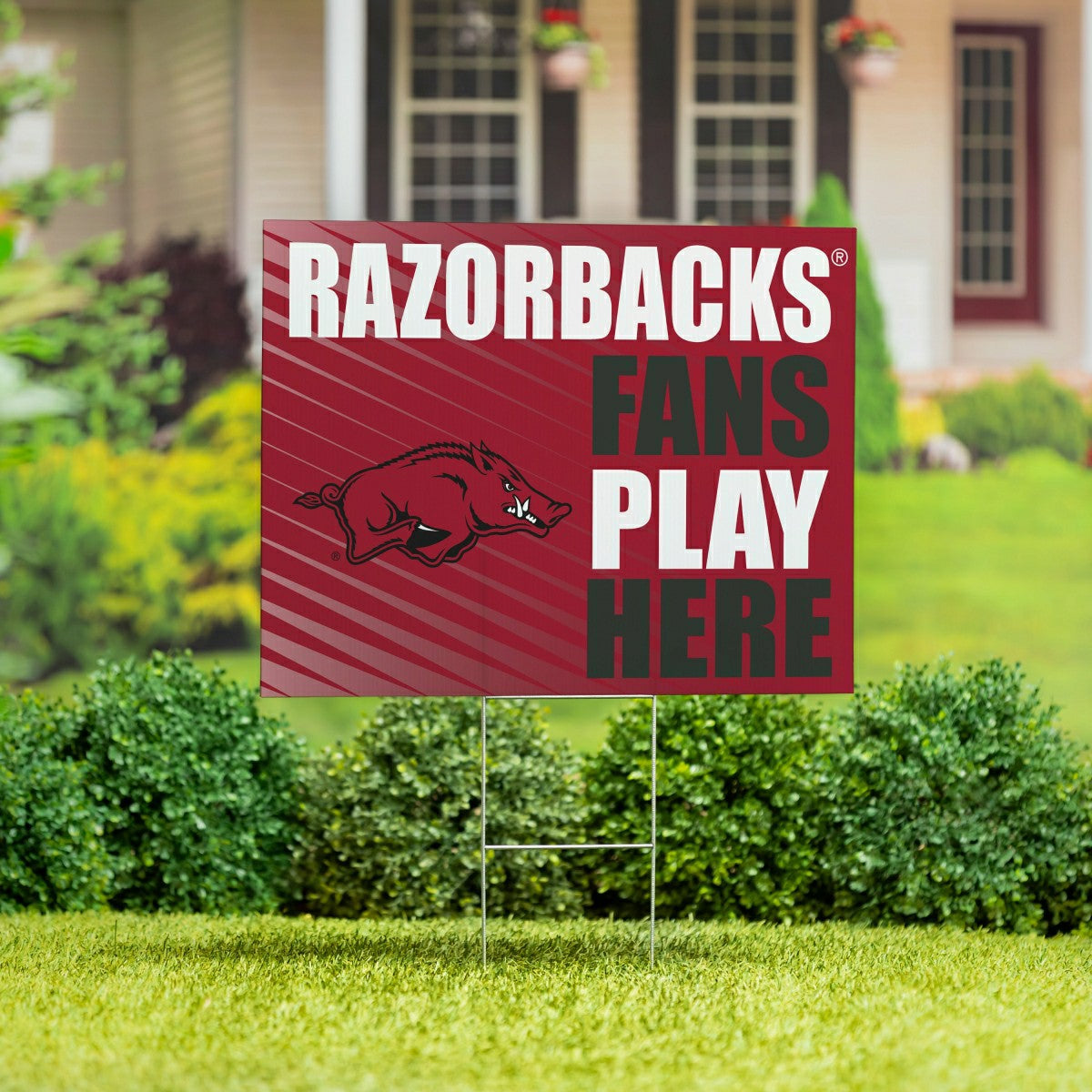University of Arkansas Coroplast Yard Sign "Fans Play Here", Collegiate, Home
