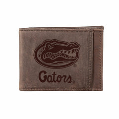 Front Pocket Wallet w/ RFID Blocking, University of Florida, Brown, Collegiate, Home