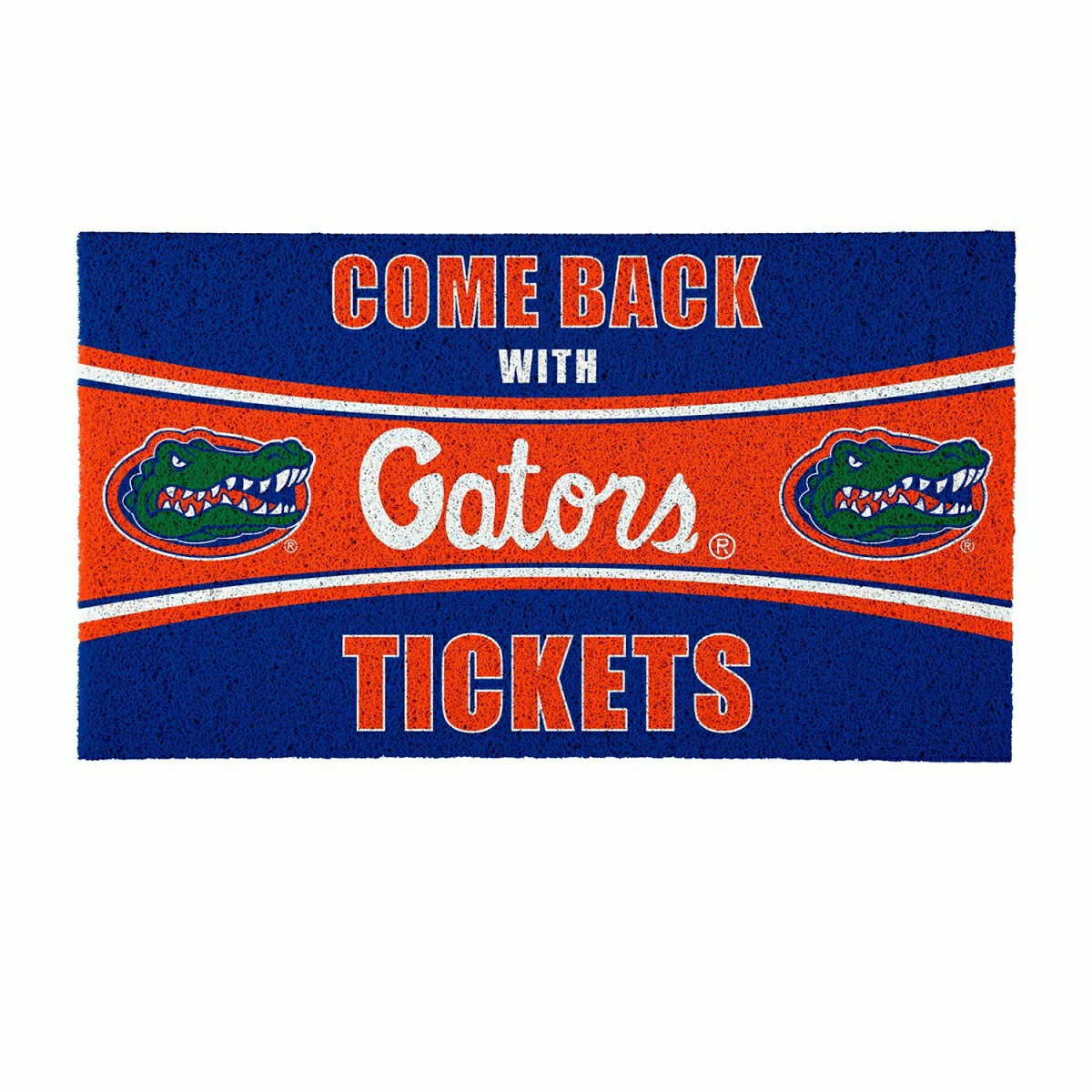 28" x 16" PVC Trapper Mat, Come Back with Tickets, University of Flori, Collegiate