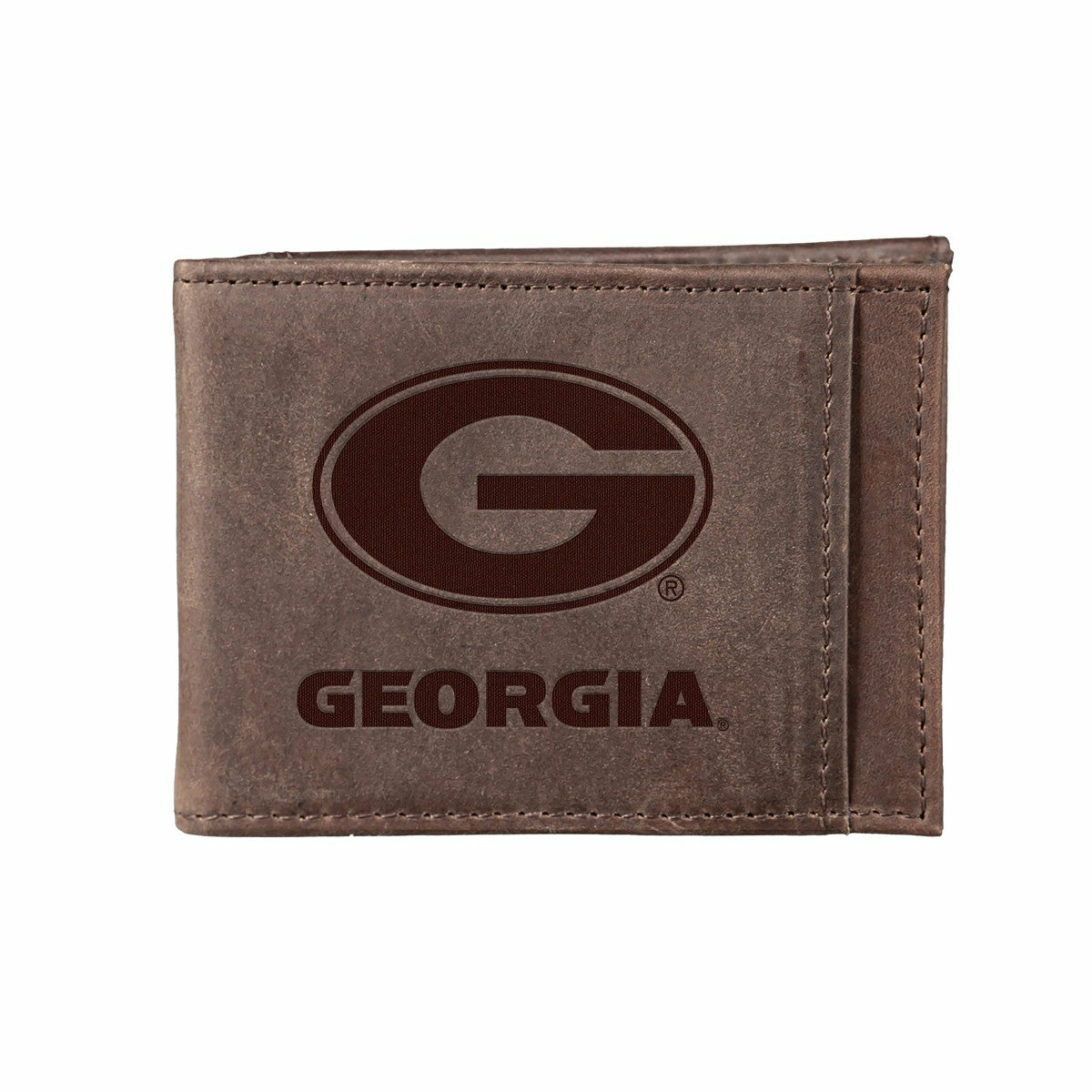 Front Pocket Wallet w/ RFID Blocking, University of Georgia, Brown, Collegiate, Home