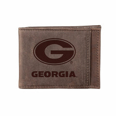 Front Pocket Wallet w/ RFID Blocking, University of Georgia, Brown, Collegiate, Home
