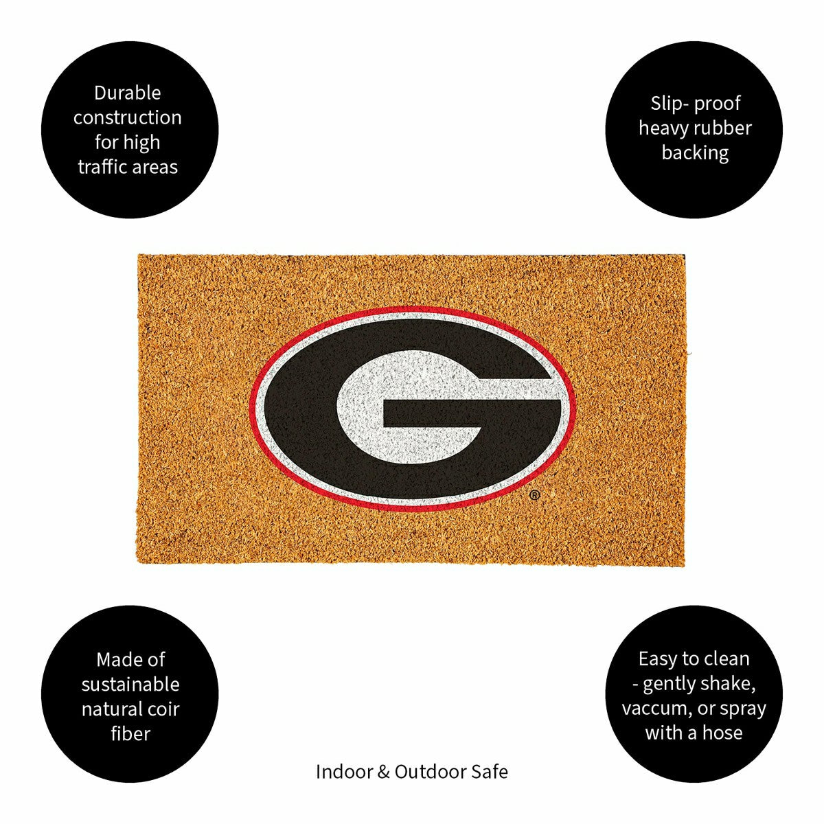 Coir Mat, 16"x28", University of Georgia, Collegiate