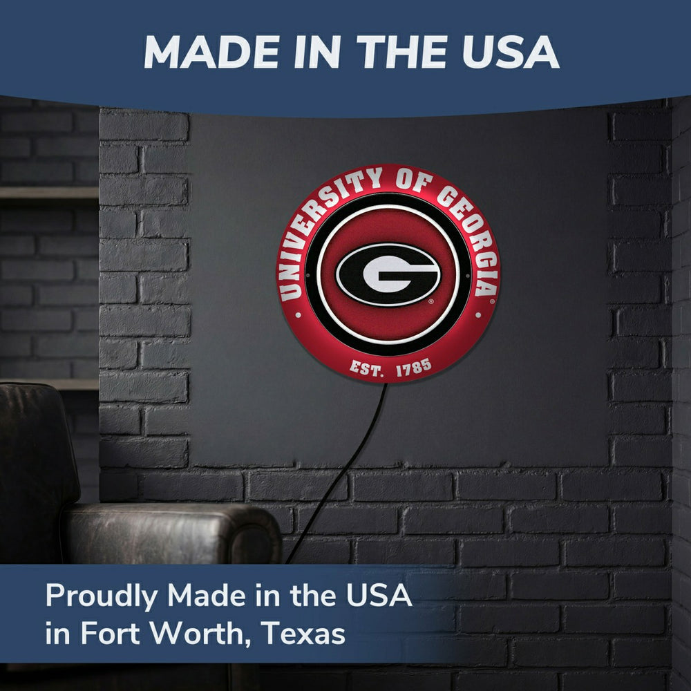 University of Georgia, Metal Lite, Round, Collegiate