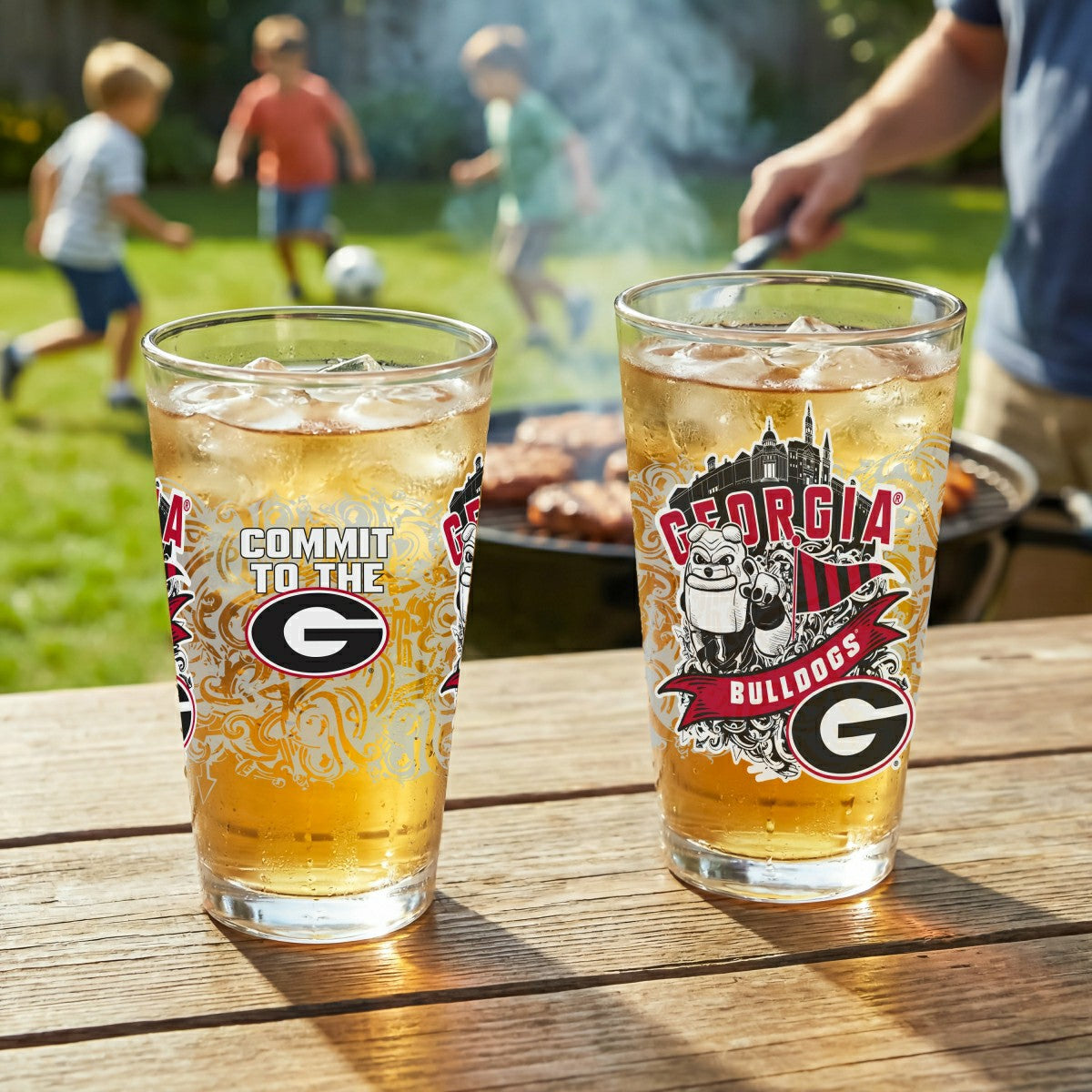 University of Georgia 16oz Glass pint, Set of 2, Collegiate, Home