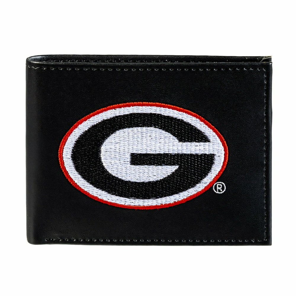 University of Georgia Black Bi-Fold Embroidered Wallet w/ RFID Blockin, Collegiate, Home
