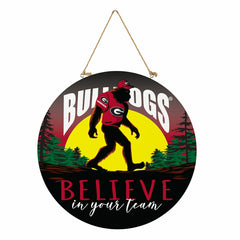 University of Georgia Bigfoot Round Door Décor with Hanging Rope, 18x1, Collegiate, Home