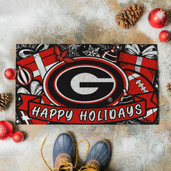 University of Georgia Holiday PVC Mat, 28"x16", Collegiate