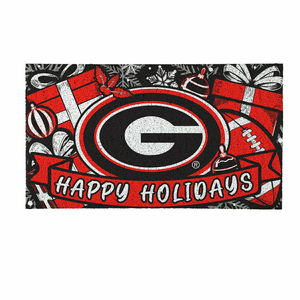 University of Georgia Holiday PVC Mat, 28"x16", Collegiate