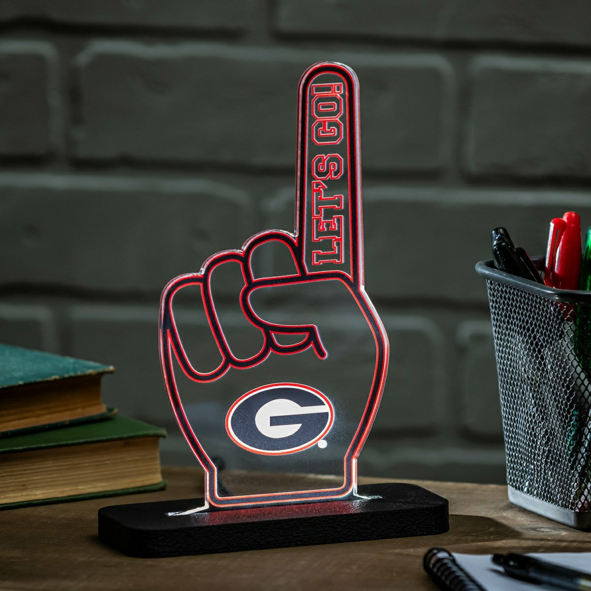 University of Georgia College Foam Finger Desklite LED Decor, Collegiate, Home