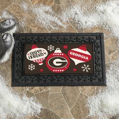 University of Georgia Holiday Flocked Coir Sassafras Switch Mat, 22"x1, Collegiate