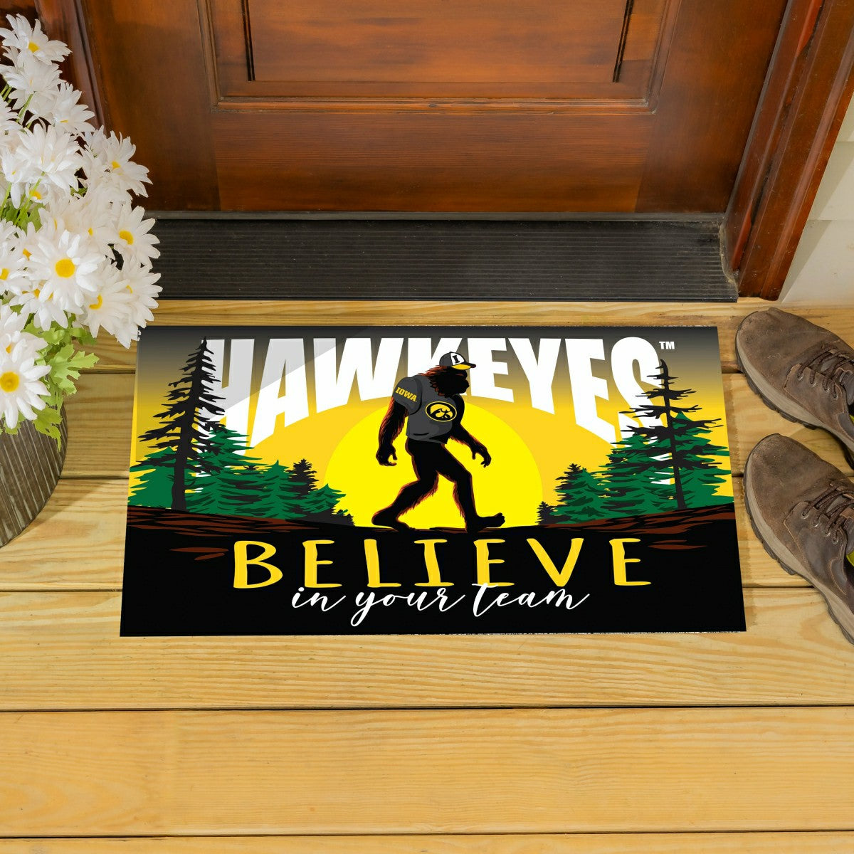 University of Iowa Bigfoot PVC Mat, 28"x16", Collegiate
