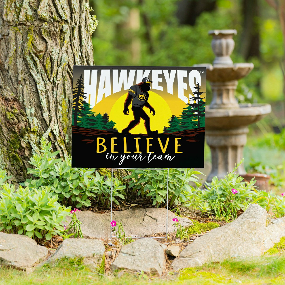 University of Iowa Yard Sign, Bigfoot, Collegiate, Home
