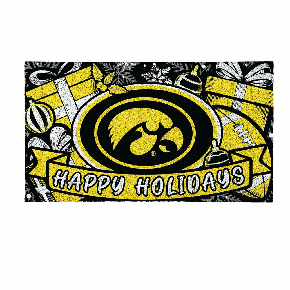 University of Iowa Holiday PVC Mat, 28"x16", Collegiate