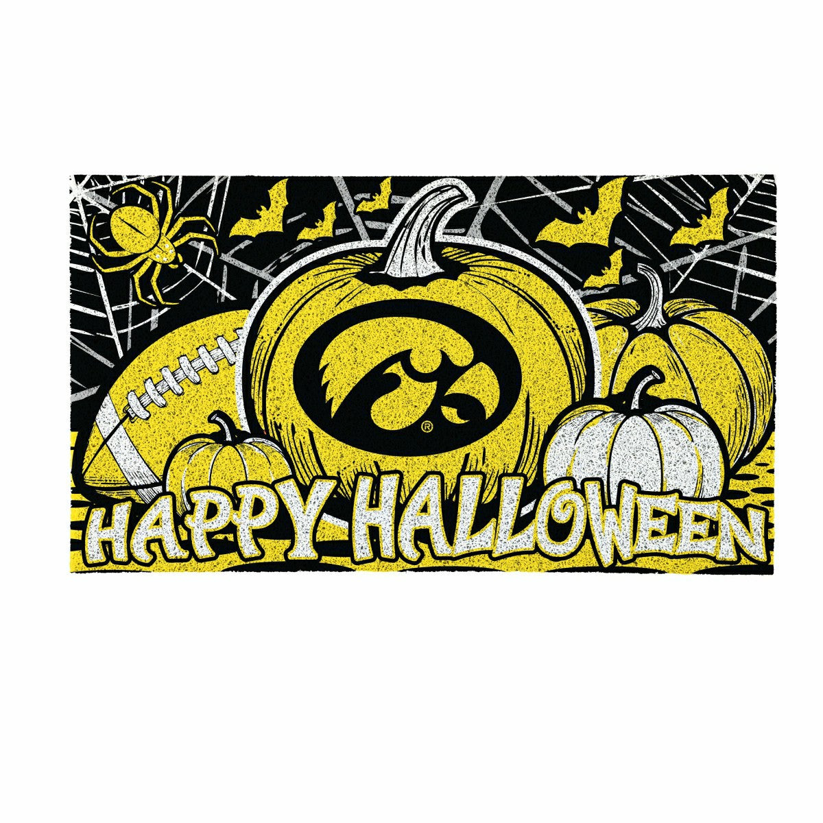 University of Iowa Halloween PVC Mat, 28"x16", Collegiate