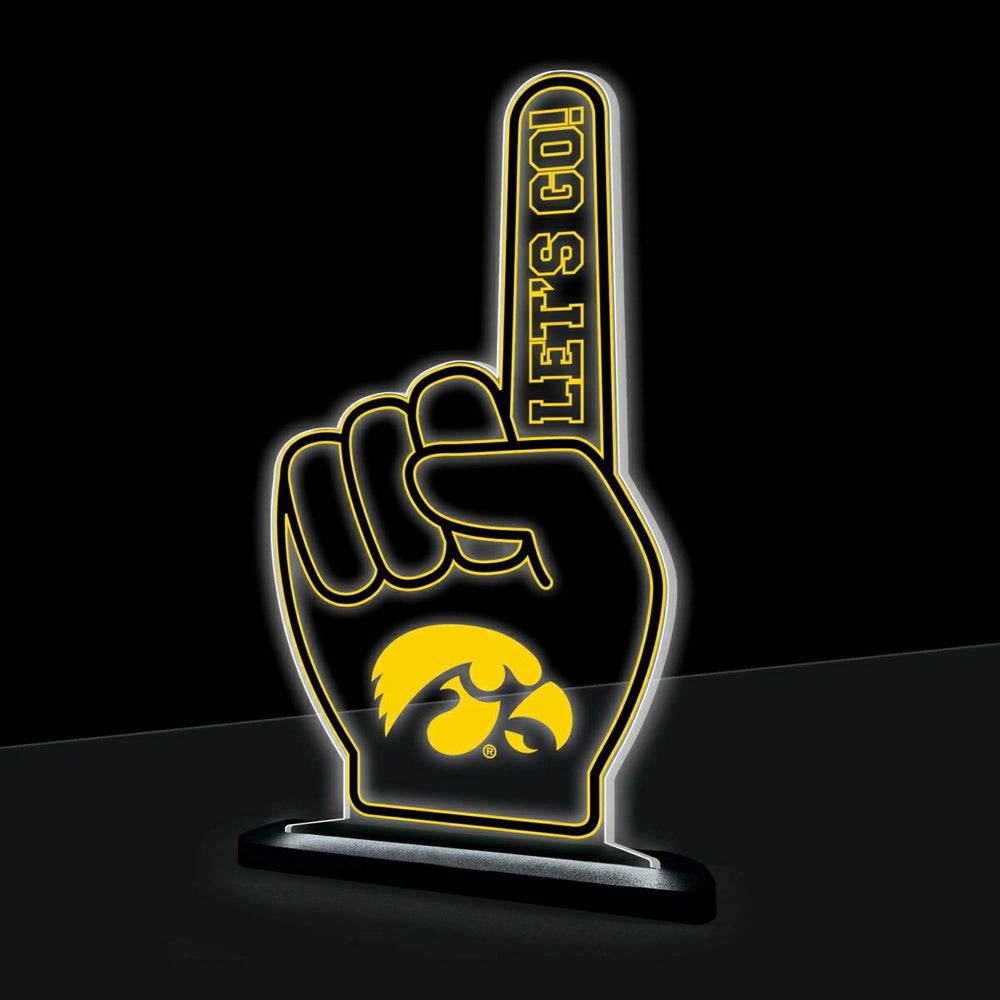 University of Iowa College Foam Finger Desklite LED Decor, Collegiate, Home