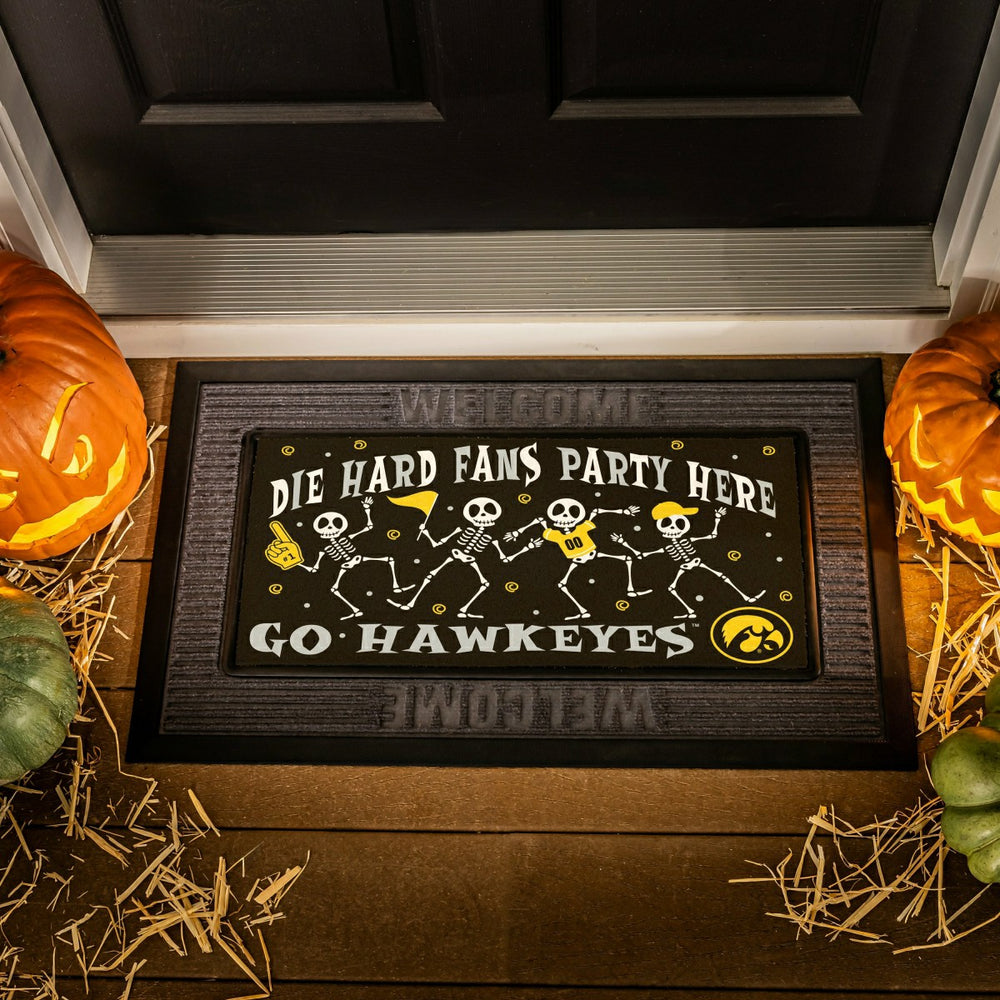University of Iowa Flocked Coir Halloween Sassafras Switch Mat, 22"x10, Collegiate