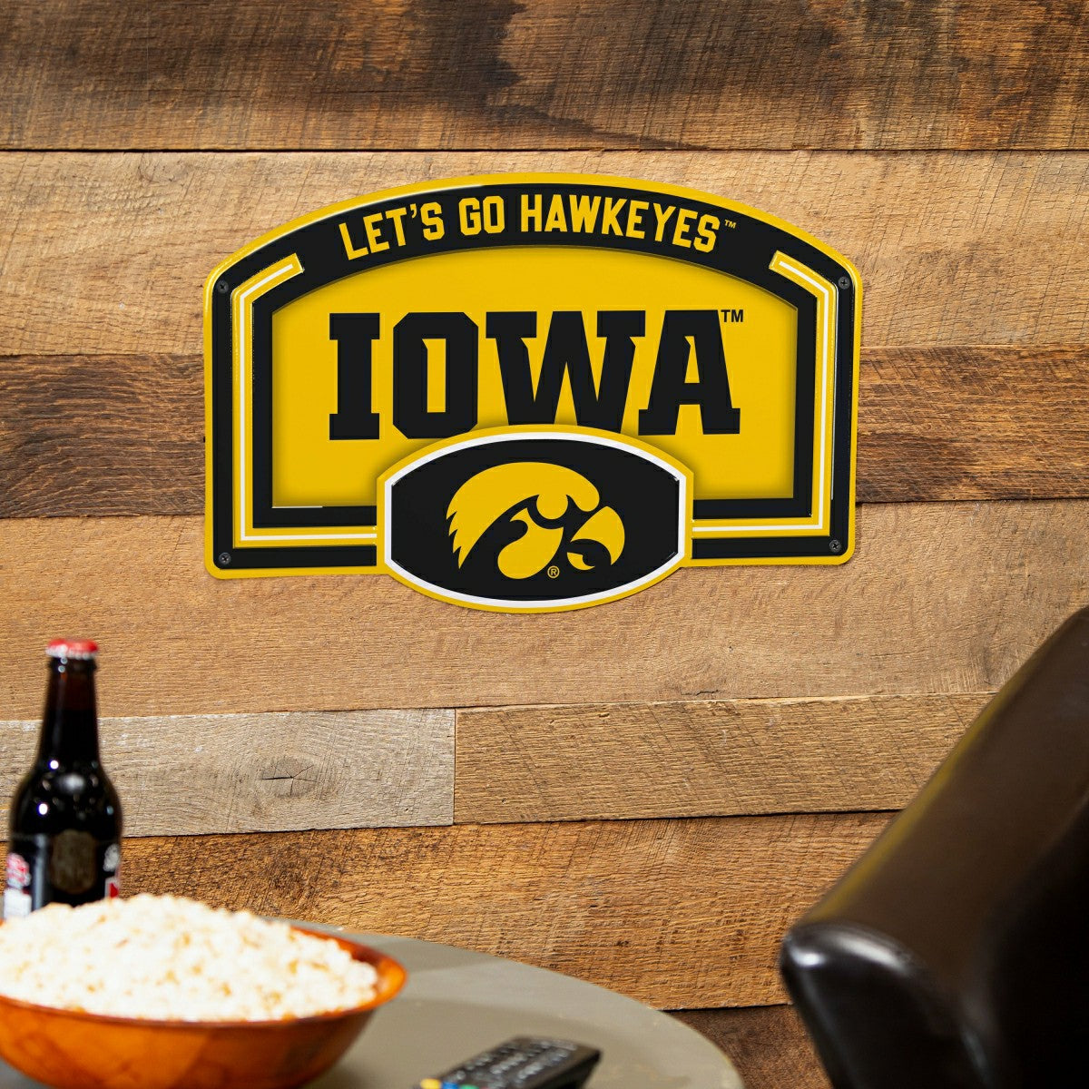 University of Iowa USA Embossed Steel Wall Sign, 11" x 17", Collegiate, Home