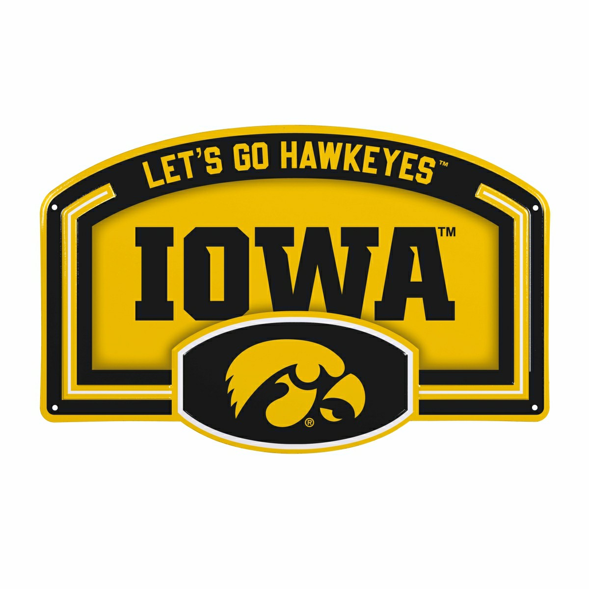 University of Iowa USA Embossed Steel Wall Sign, 11" x 17", Collegiate, Home