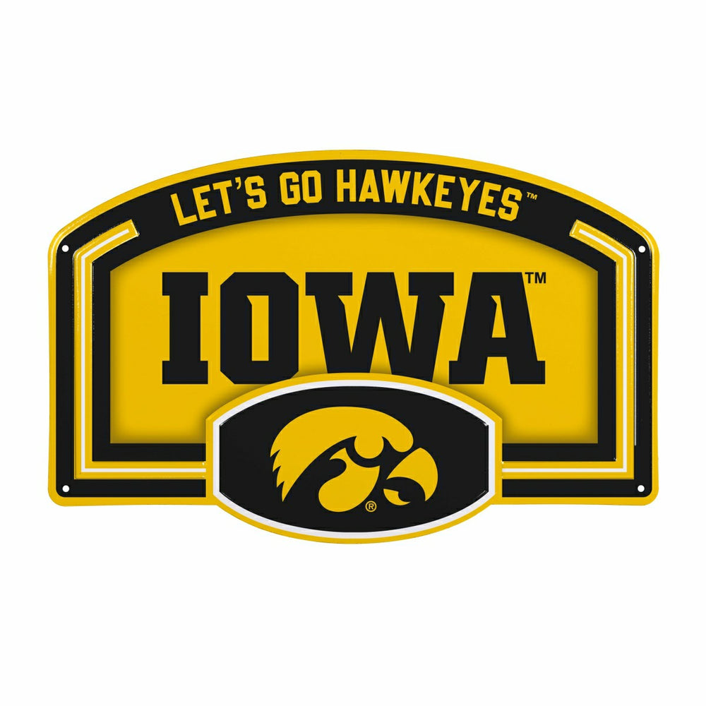 University of Iowa USA Embossed Steel Wall Sign, 11" x 17", Collegiate, Home