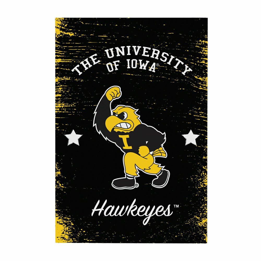 University of Iowa Wood Wall Sign, 16x24, Collegiate, Home