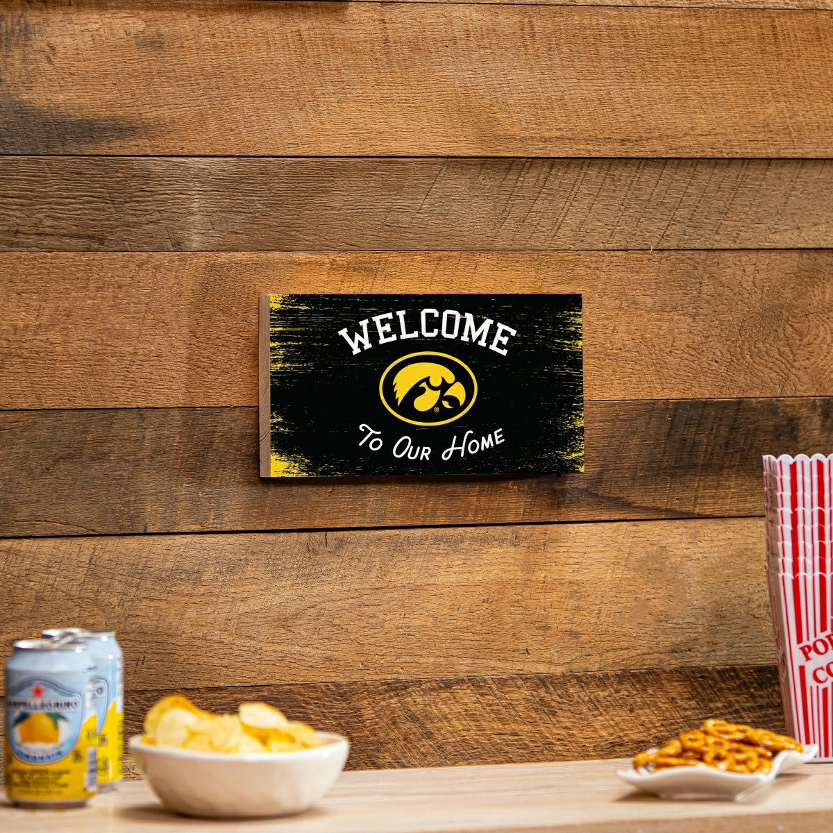 University of Iowa Wood Wall Sign, 6x11, Collegiate, Home