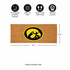 University of Iowa Extra Large Full Color Coir Mat, 60"x24", Collegiate