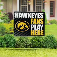 University of Iowa Coroplast Yard Sign "Fans Play Here", Collegiate, Home