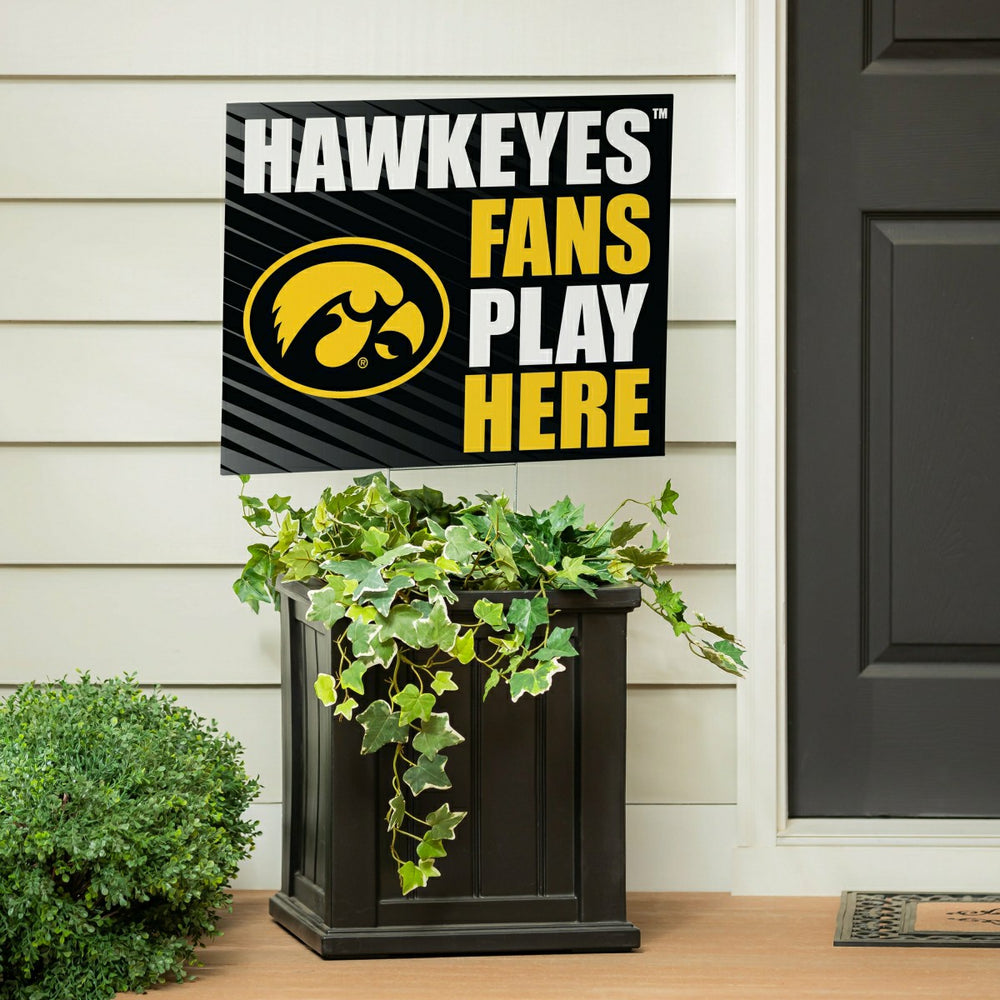 University of Iowa Coroplast Yard Sign "Fans Play Here", Collegiate, Home