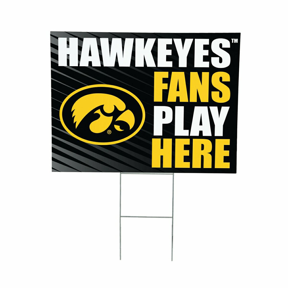 University of Iowa Coroplast Yard Sign "Fans Play Here", Collegiate, Home