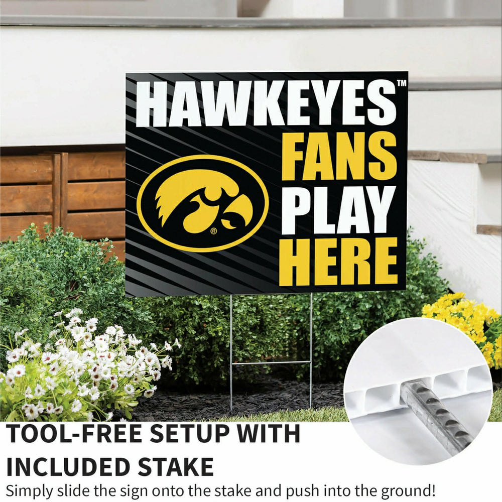 University of Iowa Coroplast Yard Sign "Fans Play Here", Collegiate, Home