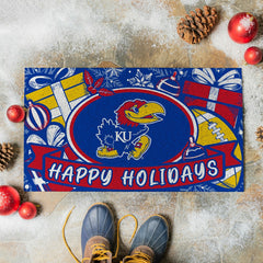 University of Kansas Holiday PVC Mat, 28"x16", Collegiate