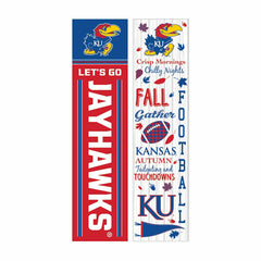 46" Double Sided Leaner, University of Kansas, Fall Seasonal, Collegiate, Home