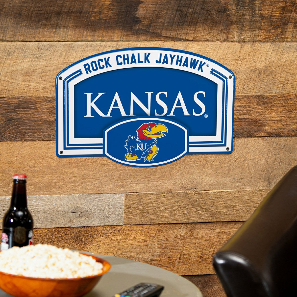 University of Kansas USA Embossed Steel Wall Sign, 11" x 17", Collegiate, Home