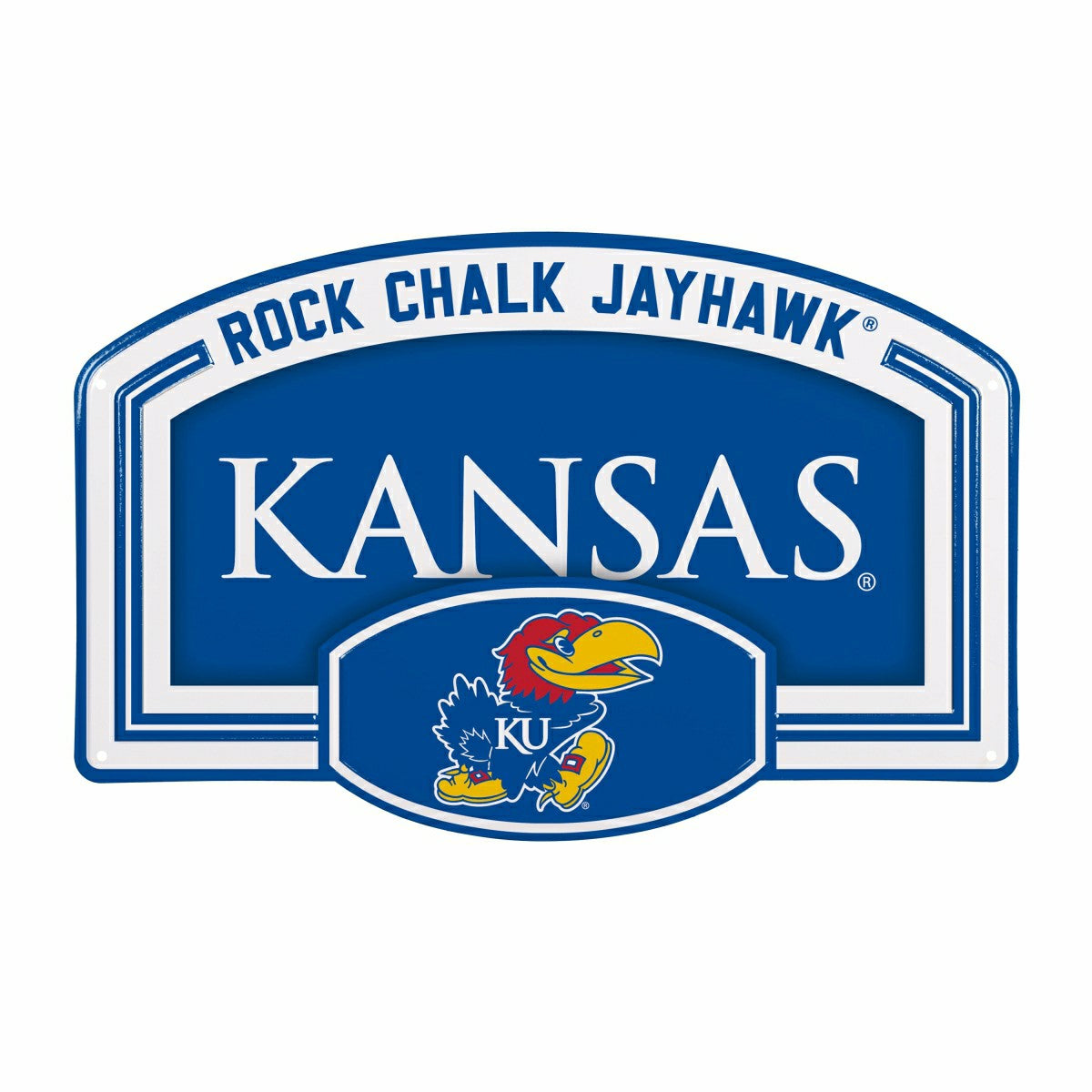 University of Kansas USA Embossed Steel Wall Sign, 11" x 17", Collegiate, Home