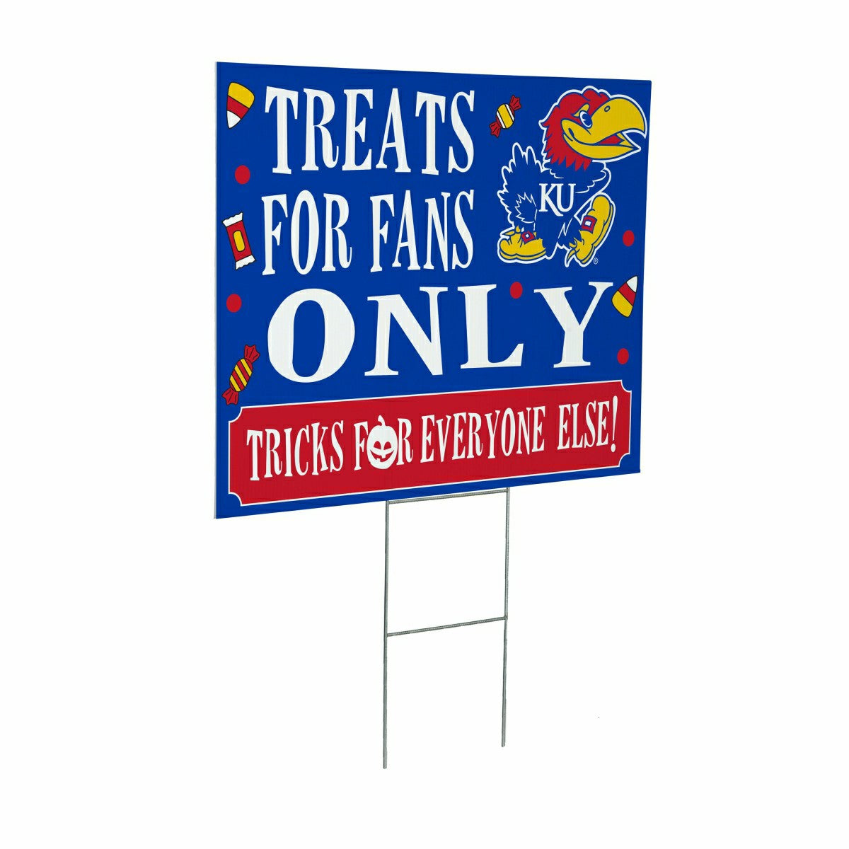University of Kansas Yard Sign, Halloween Treats for Fans, Collegiate, Home